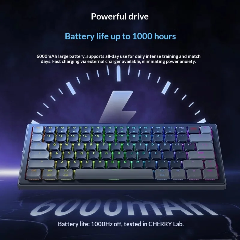 76-клавишная беспроводная игровая клавиатура XTRFY K63W PRO с переключателями Cherry MX Low Profile и поддержкой UWB, механическая клавиатура для киберспорта, подходит для CS2. (art.: 3920dcab9e003) - 3920dcab9e003