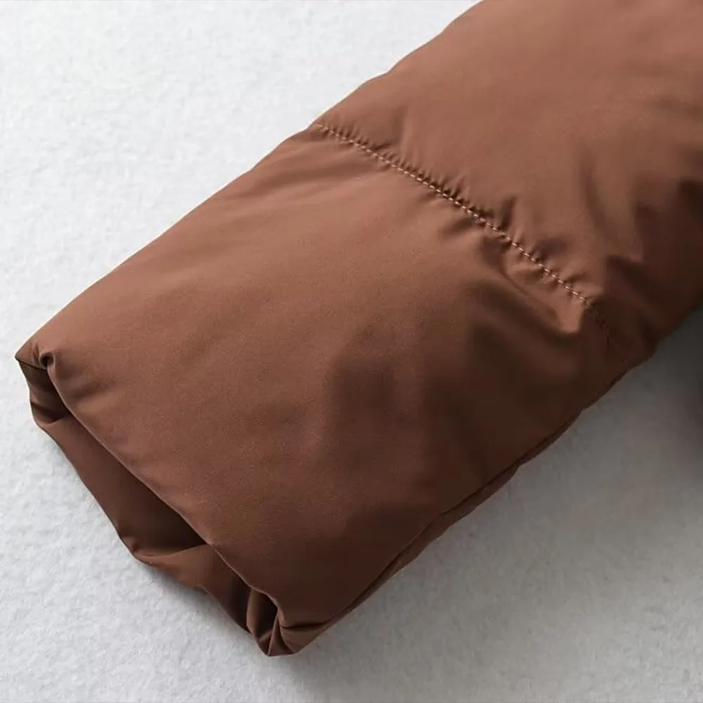 BER&OYS&ZA2022 autumn/winter new women's fashion hooded chic pocket decoration with everything woolen padded coat