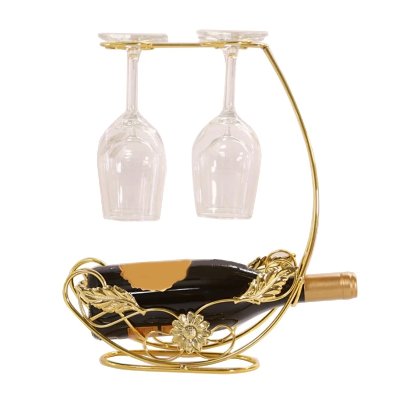 

Настольная подставка для вина из кованого железа F63A, подставка с высокой ножкой, вертикальная настольная подставка для витрин и бокалов, Вм...