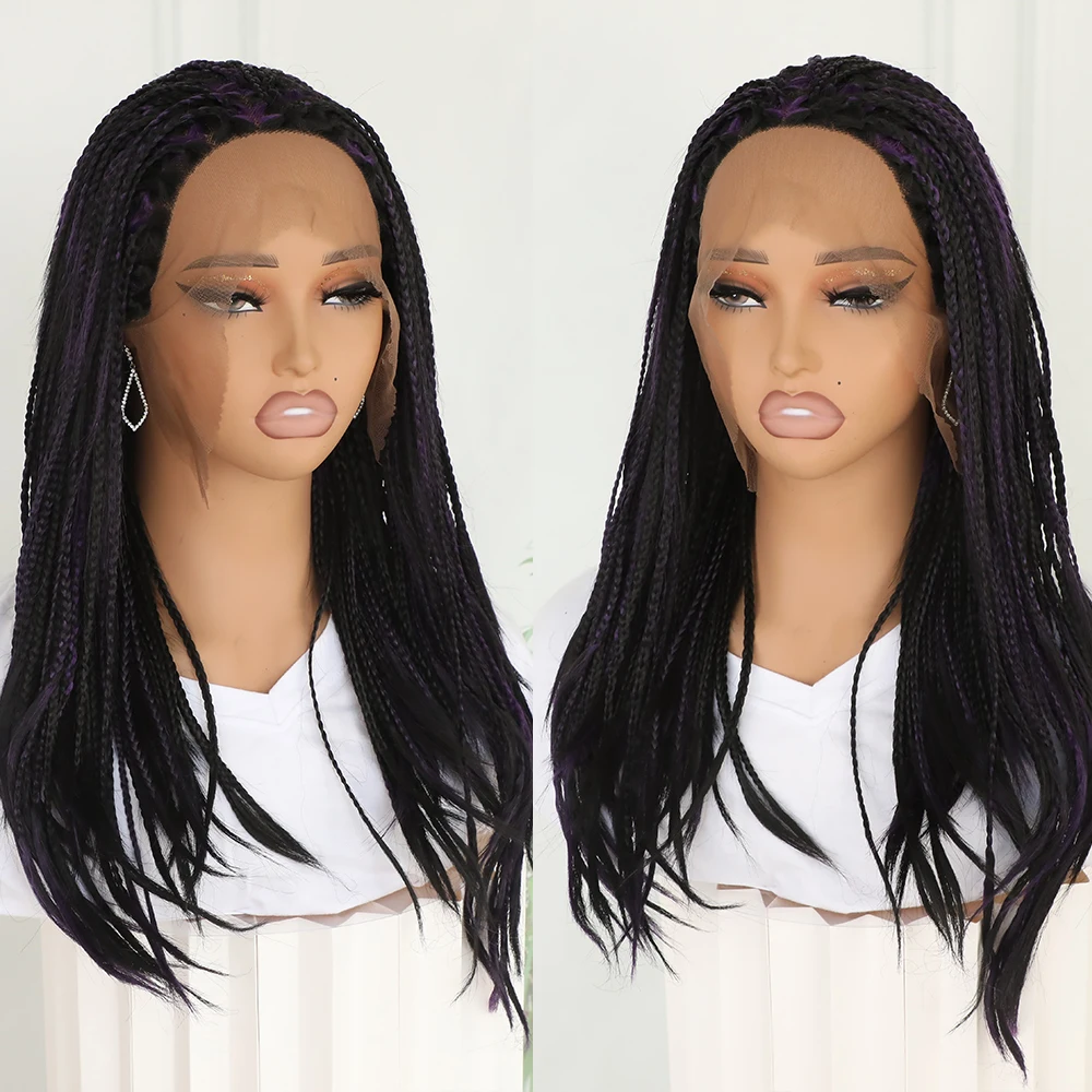 Женский синтетический парик средней длины Apolaurel с плетением фиолетового цвета