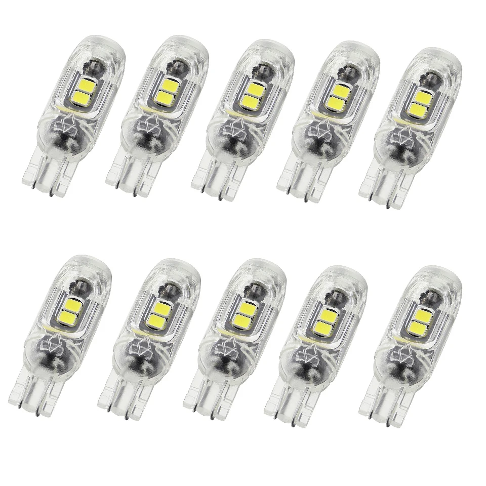 

10X Canbus W5W LED T10 Polarity Free Plastic Protect 5smd 3030 Car Interior Light Reading Door License Plate Wedge Lamp 12V