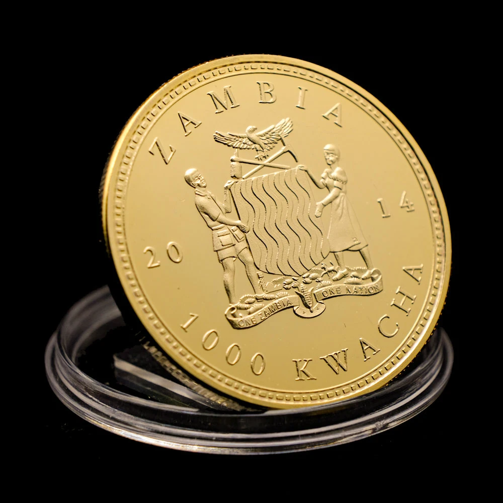 Позолоченные сувениры с африканскими дикими животными буйвола Замбия квача