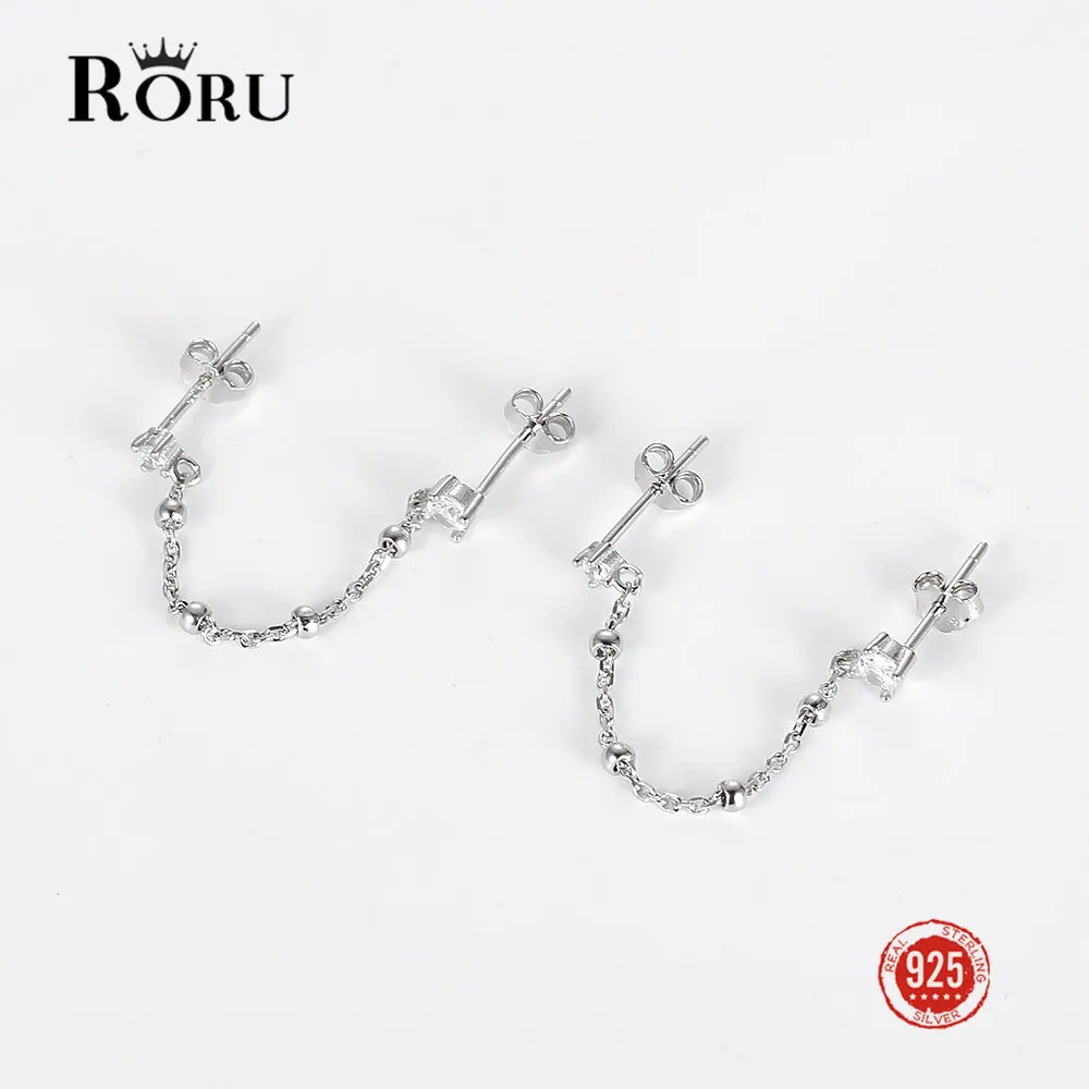 Женские серьги-гвоздики из серебра 925 пробы с фианитами