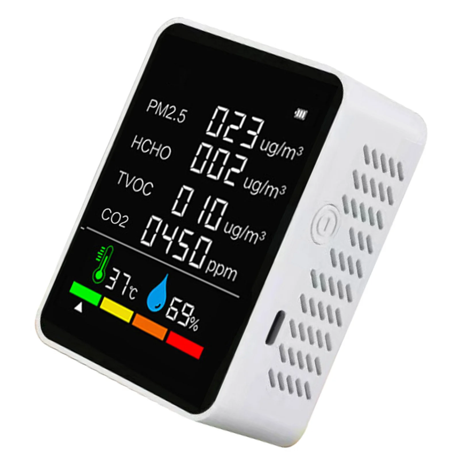 

PM2.5 Air Quality Monitor Multifunctional Air Gas Detector Real Time Data for Household Office Use