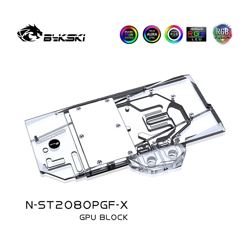 Водяной блок Bykski с полным покрытием для графического процессора Zotac GeForce RTX 2080 AMP