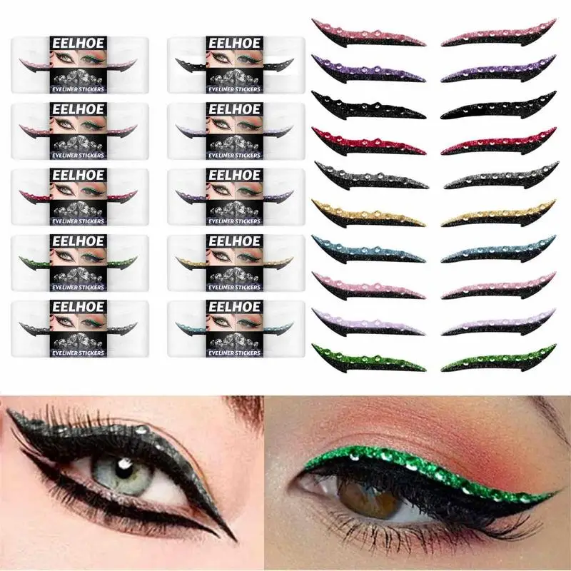 

10 пар, водонепроницаемые Стикеры для макияжа глаз