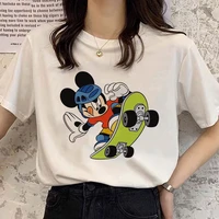 twins girls disney brand mickey mouse personalized print kawaii white top summer trend ladies t shirt casual loose cotton t shir