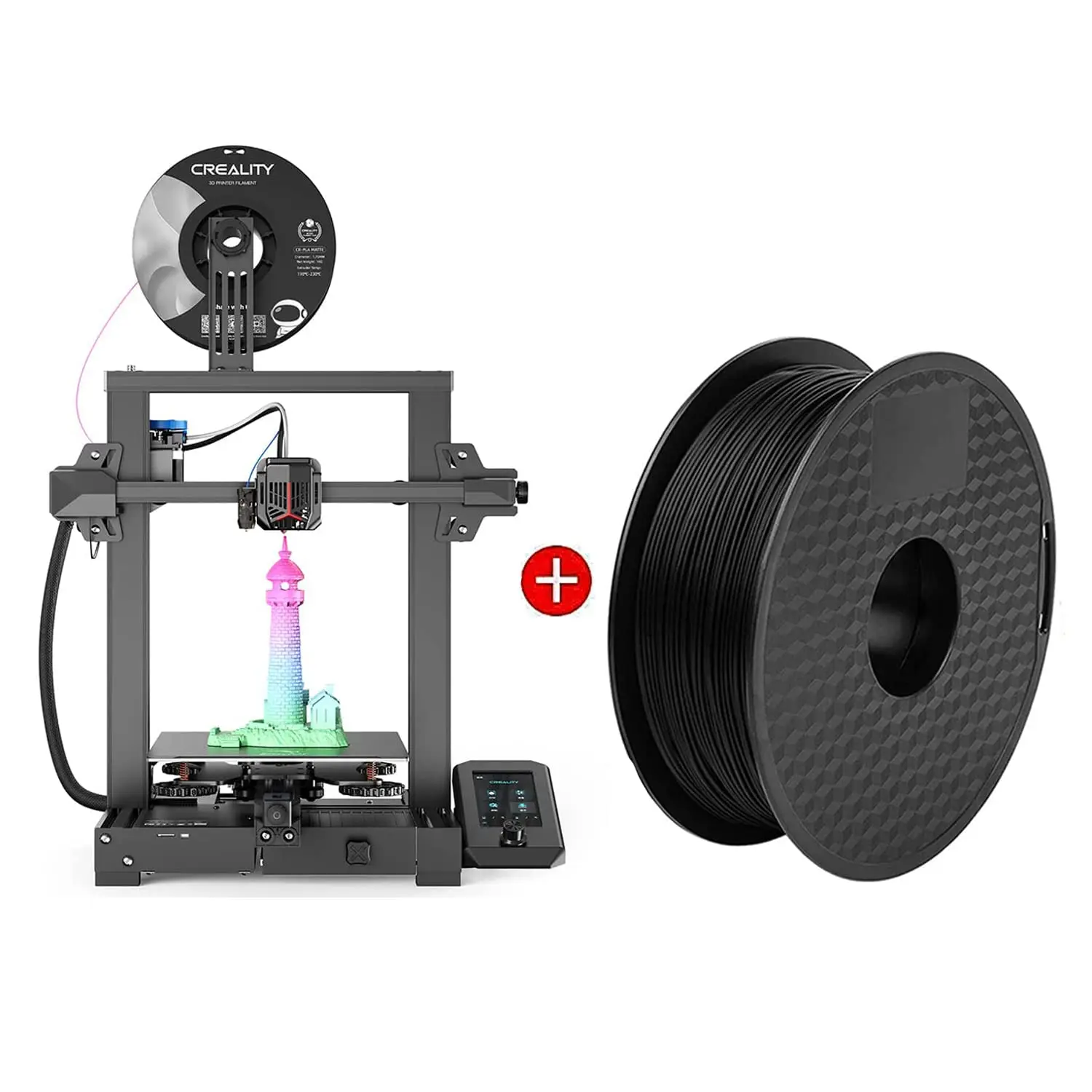 

Creality Ender 3 V2 Neo 3D Printer with CR Touch Auto Leveling Kit and 3D Printer PLA Filament Black 1.75mm 1KG