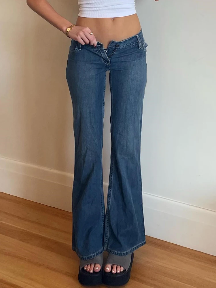 

Винтажные джинсы с низкой талией, женская одежда 2023, модная уличная одежда Y2K, повседневные мешковатые джинсы в стиле Харадзюку, эстетичные пикантные прямые брюки