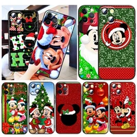 christmas mickey minnie for apple iphone 13 12 pro max mini 11 pro xs max x xr 6s 6 7 8 plus 5 se2020 black tpu phone case
