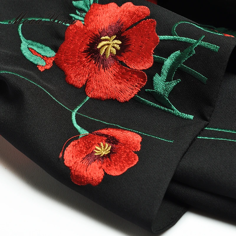 Женское длинное платье с юбкой годе летнее модное Дизайнерское черное круглым