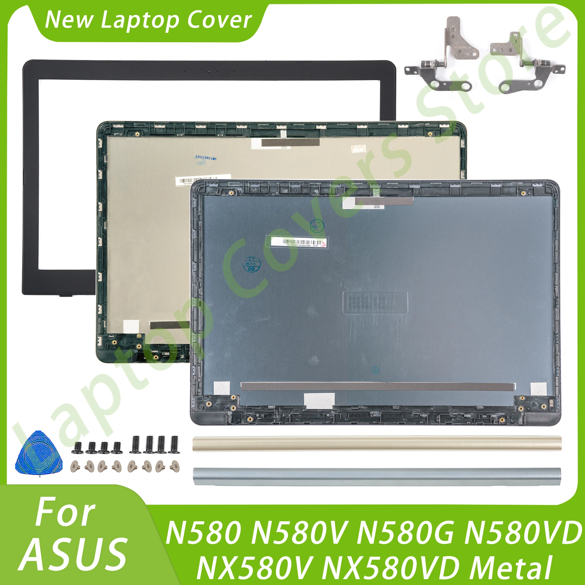 

New Laptop Covers For ASUS N580 N580V N580G N580VD NX580V NX580VD LCD Back Cover Front Bezel Hinges Hingecover Replace Metal