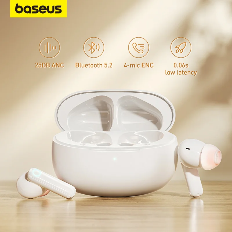 

Baseus Bowie M1 ANC TWS Wireless Bluetooth Headphones Active Noise Cancelling Sports Earphones 4 Mic ENC HD Talking Earbuds