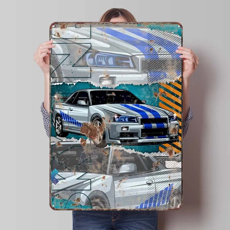 Винтажный Ржавый металлический знак SKYLINE в стиле ретро с изображением кофейной