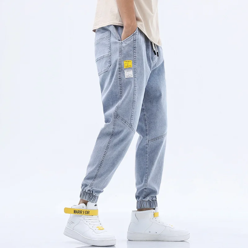 

Spring Autumn 2022 Teenagers Harem Jeans Men's Casual Loose-fitting Pants Men's Tooling Elastic Brand Wild Harem Trousers