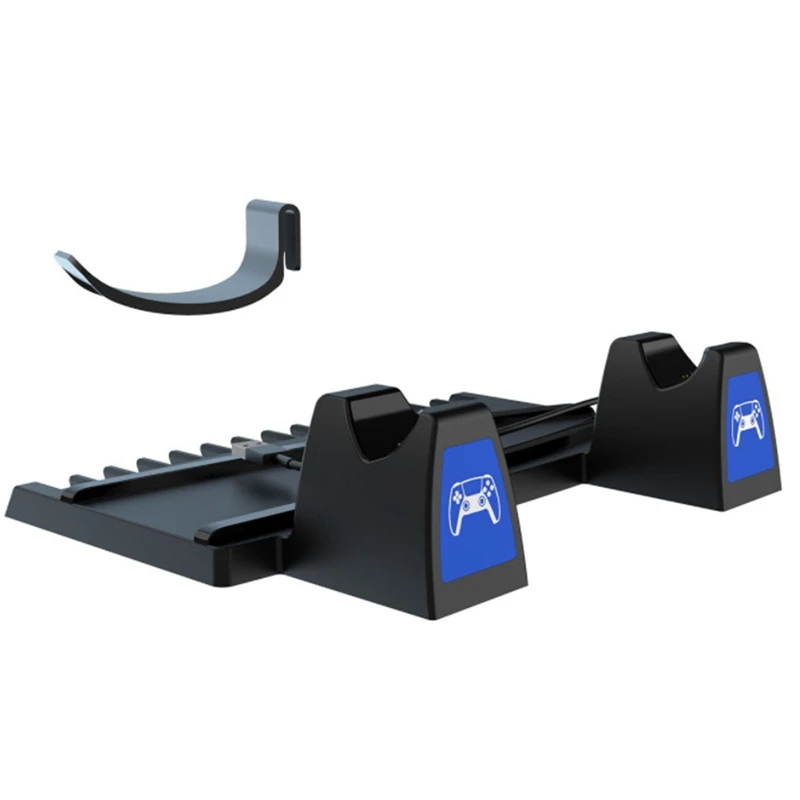 

For PS5 Mainframe Vertical Stand Charging Station Base With Dual Controller Charger Ports And Disc Storage