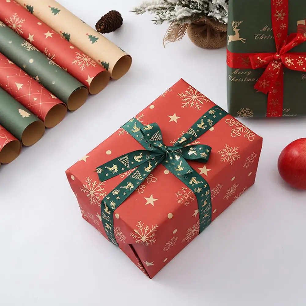 Durable Festive Christmas Wrapping Paper Size Xmas Elements Collection For Diy