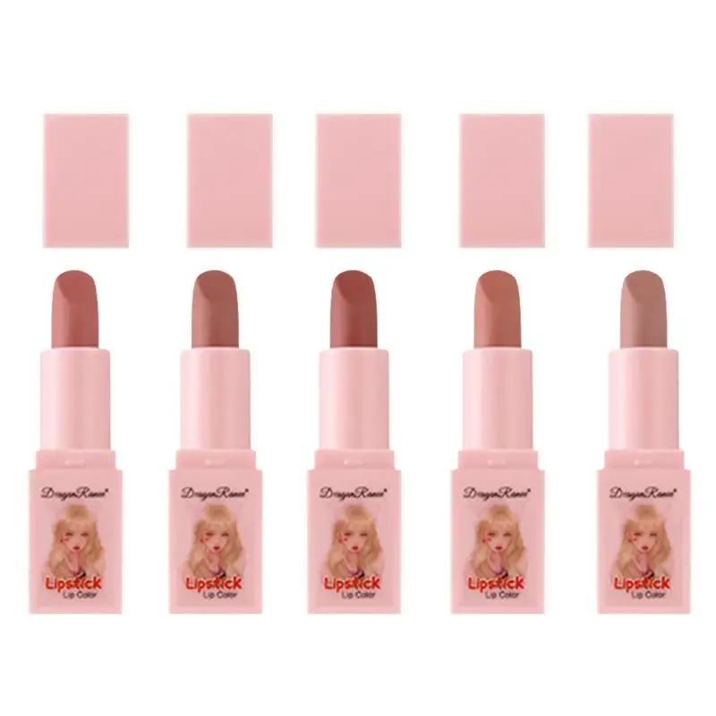 

Lip Makeup Set 5pcs Matte Lipstick Makeup Set Velvety Lip Gloss Highly Pigmented Nude Lip Gloss Long Lasting Beauty