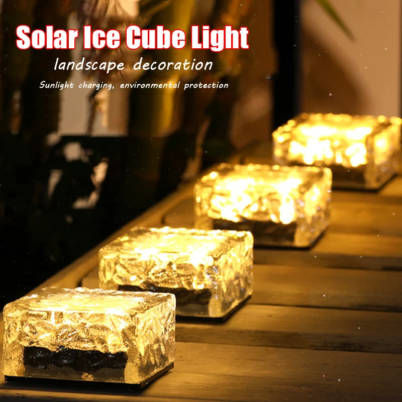 

Solar Outdoor Waterproof Ice Cube Lights Christmas Decoration Landscape Path Lights Outdoor Garden Patio Passage