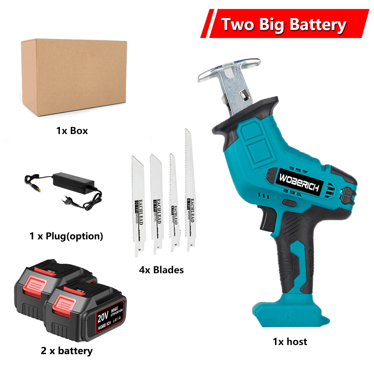 

Аккумуляторная сабельная пила WOBERICH 21В