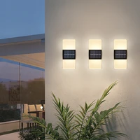 12led16led solar outdoor garden light double head acrylic waterproof up and down lighting wall decoration garden light