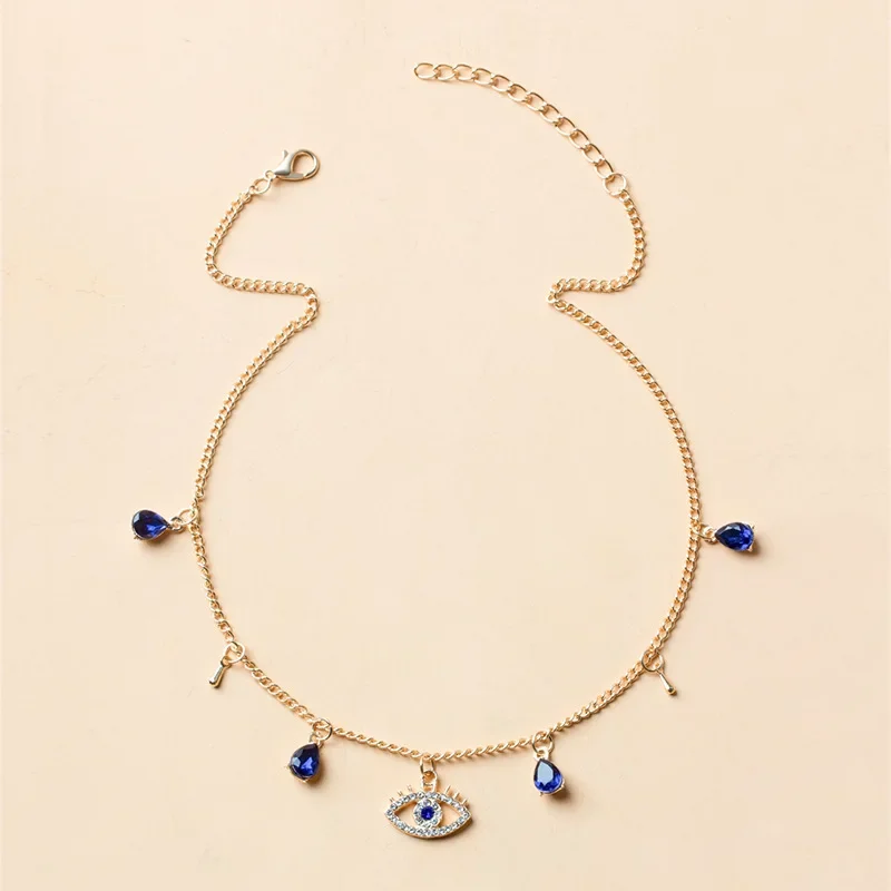 Lucky турецкий циркон сглаза синий кристалл кулон ожерелье для женщин новый тренд
