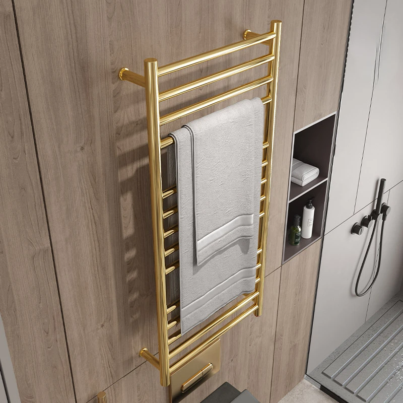 Золотистое роскошное полотенце для ванной комнаты из нержавеющей стали с