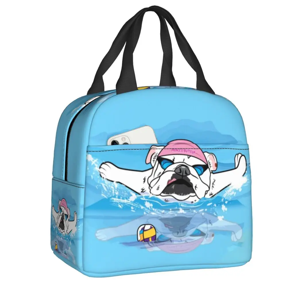 

Cute English Bulldog Lunch Box For Women Waterproof Resuable Thermal Cooler Food Insulated British Pet Dog Lunch Bag Office Work