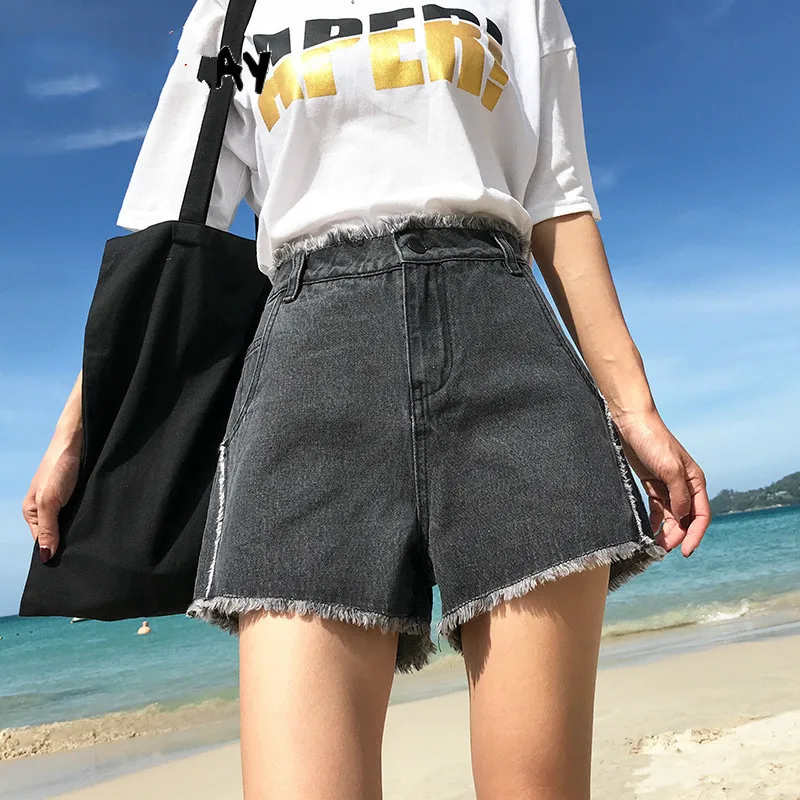 

2022 NEW Plus Size Women's Denim Shorts Wide Leg Summer Casual Loose High Waisted Jean Shorts Black Shorts Jeans for Women