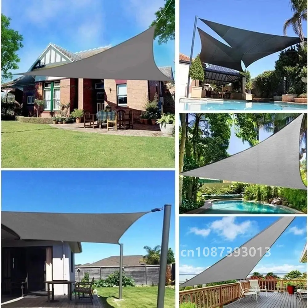 Multi-size Triangle Sun Shade Sail Waterproof Outdoor Garden Patio Party Sunscreen Awing Canopy For Beach Camping Pool