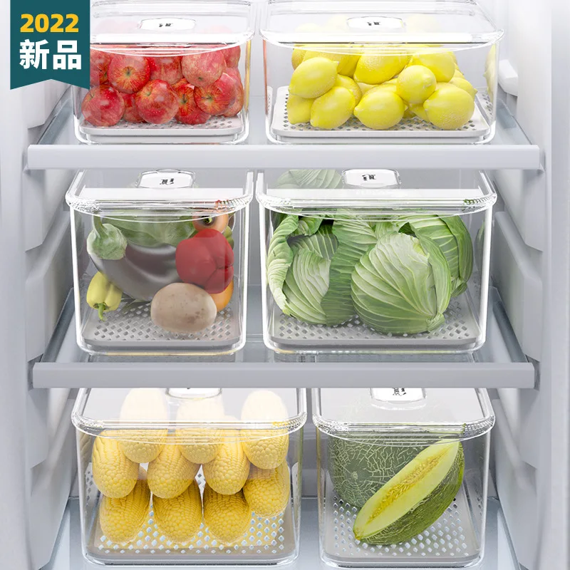 

Refrigerator Fresh-Keeping Food Grade Storage Box, Freezing Box, Draining And Sealing, Vegetable And Egg Box, Kitchen Special Ar