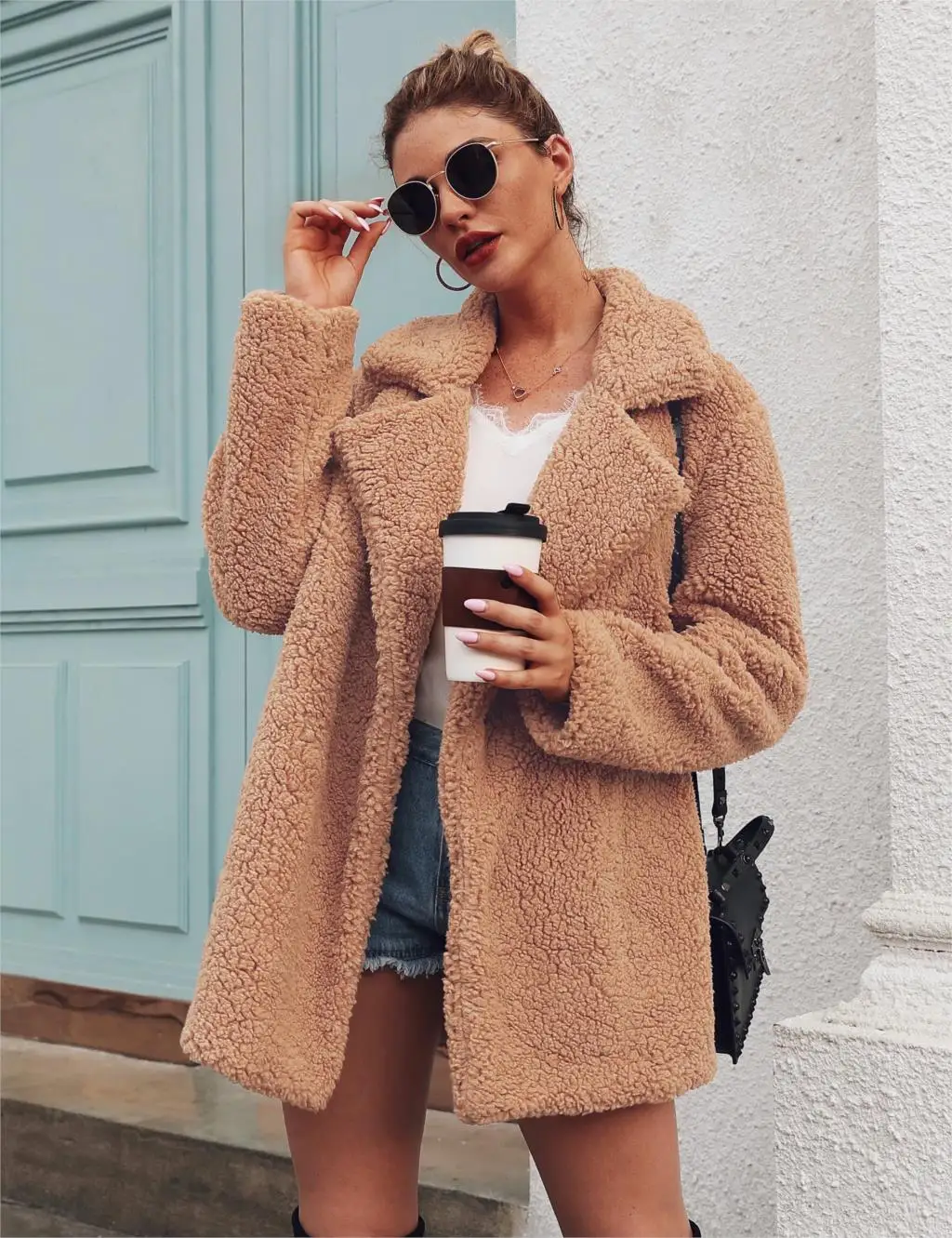 Faux Fur Coat Fleece Sweatshirts Cardigan 2023 Female Autumn Winter Coat Women Overcoat Plush Jacket Mujer Chaqueta Mujer
