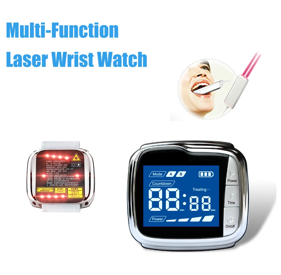 

650nm LLLT Low Level Laser Watch Therapy Device Laser Treatment Physiotherapy for Diabete Hypertension Cholesterol
