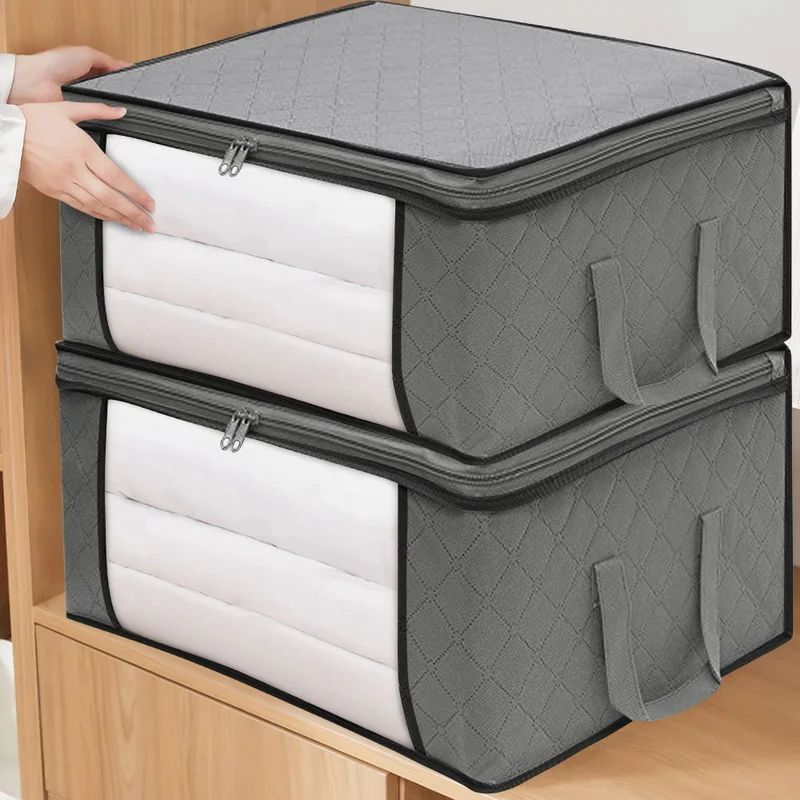 

Capacity Storage Home Large Sweater Blanket Dust-proof Organizer Non-woven Clothes Quilt Sorting Foldable Box Pouche Bag Storage