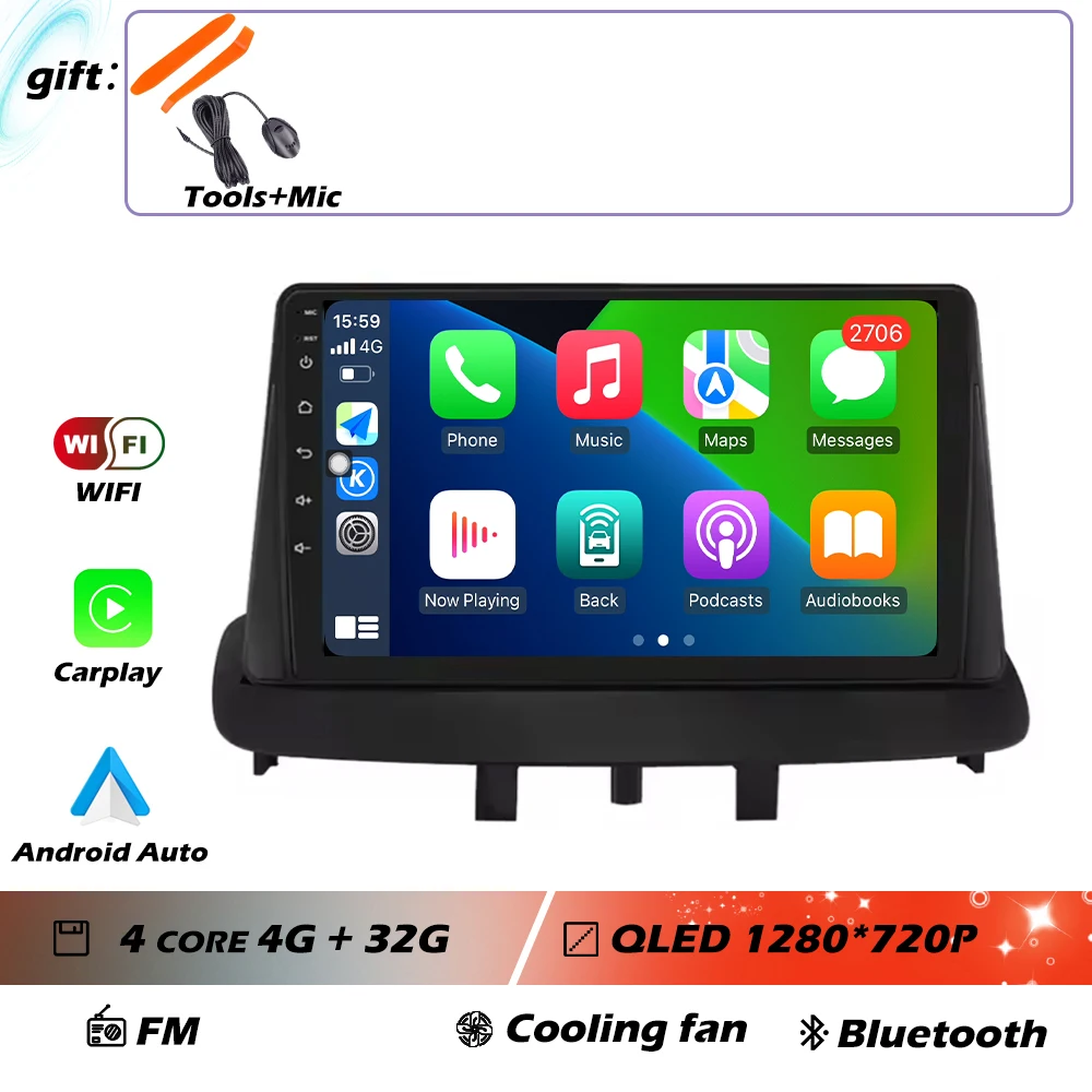 

Android 15 для Renault Megane 3 Fluence Samsung SM3 2008-2017 Мультимедийный плеер DSP CarPlay GPS Автомобильный радиоприемник