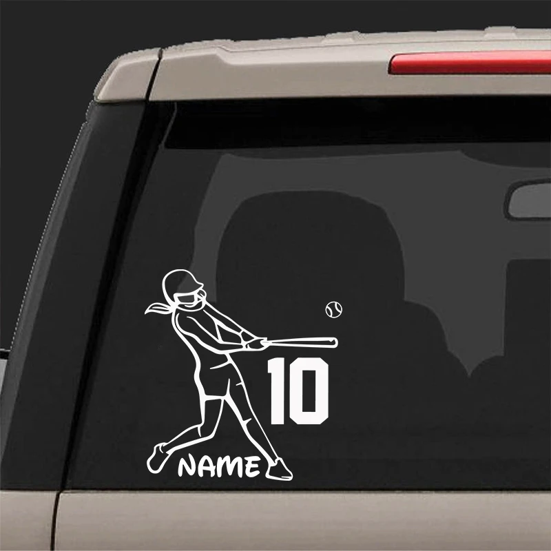 

Softball girl custom batter name and number decals cart decal decoration idea