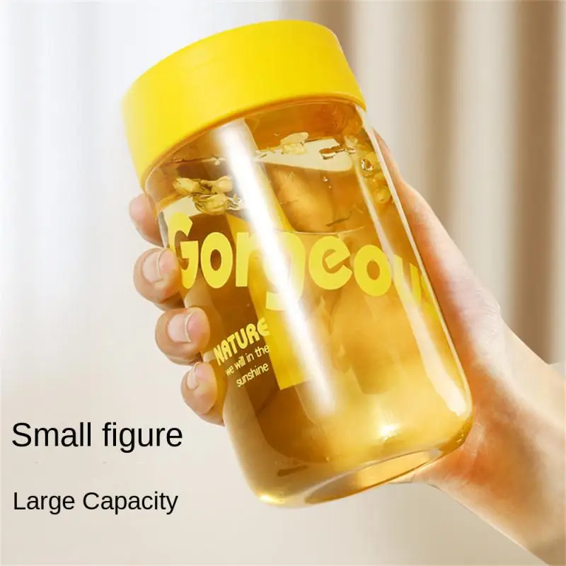 

600ml Large Capacity Plastic Water Cup With Lid And Straw Coffee Cup Portable Student Kettle Outdoor Sports Water Bottle