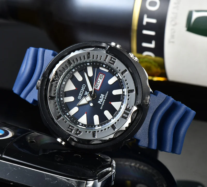 Мужские модные часы креативной формы с круглым циферблатом и силиконовым