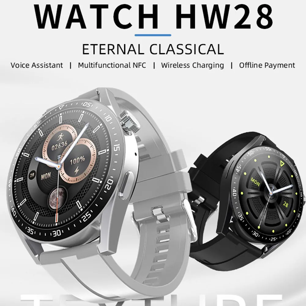

HW28 SmartWatch 2022 Men NFC 1.39 Inch Smart Watch Voice Assistant Bluetooth Call Calories Sport Women Smartwatch