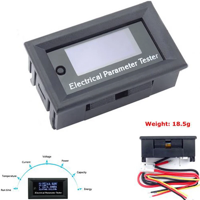 

OLED 100V/10A DC Voltmeter Ammeter Intelligent Multifunction Tester Voltage Current Electrical Meter Charger Capacity Detection