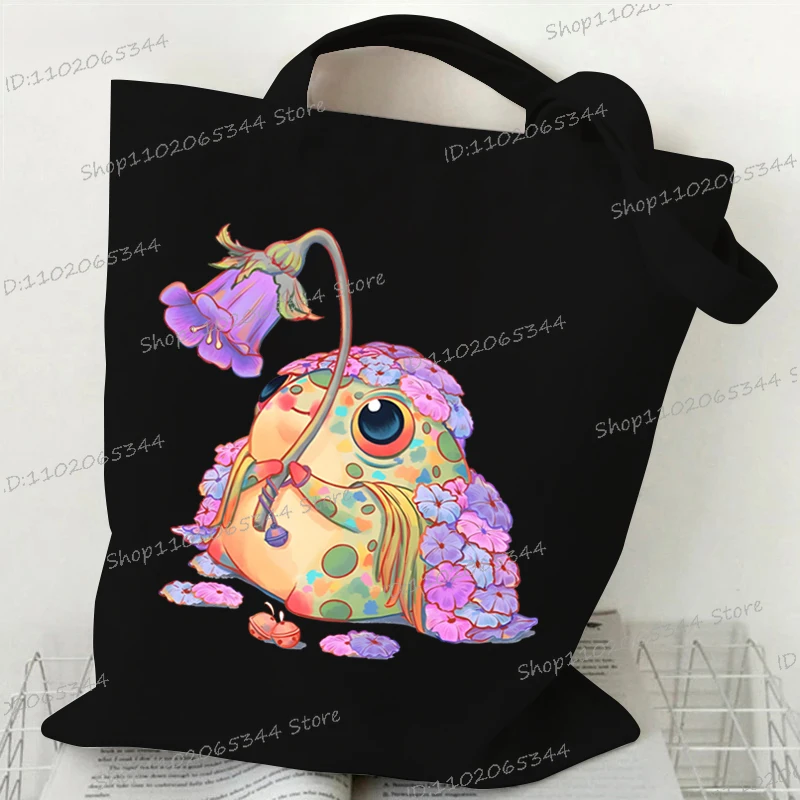 Забавные сумки с акварельными грибами и лягушкой женские мужские модные на плечо