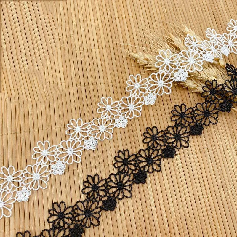 

45Yards Lace Trim Craft Flower Polyester Lace Fabric Venise Floral Embroidered Applique Decorated Lace Ribbon 28mm Wide