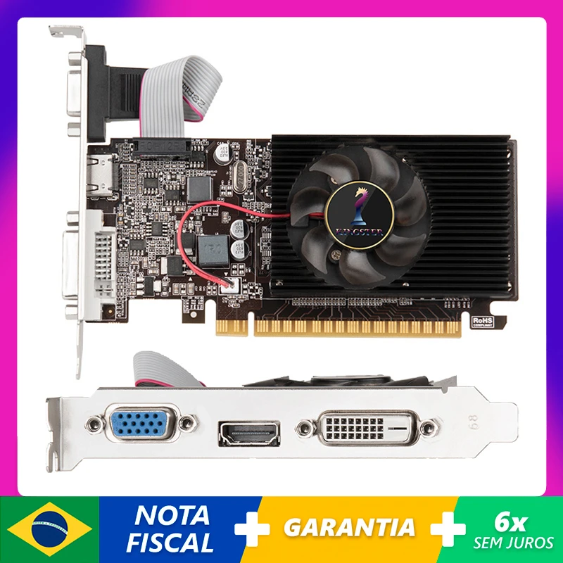

KingSter Video Card GeForce GT610 2GB 64Bit GDDR3 Graphics Cards GPU Map For NVIDIA Original GT 610 DDR3 DVI VGA PCI-E