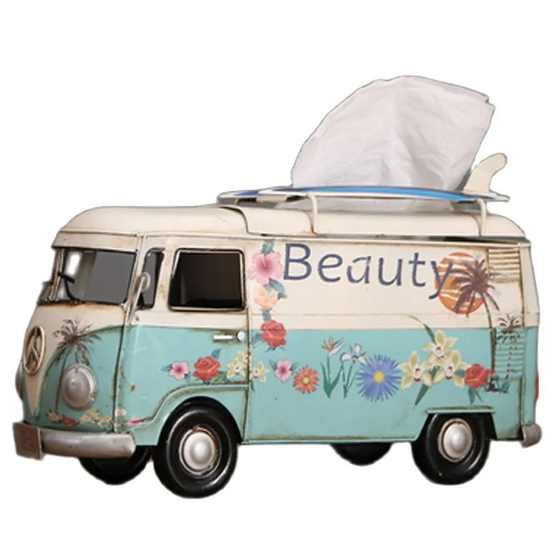 

Box Restaurant Multi-color Bus Tissue Organizer Retro Iron Office Storage Hotel Removable Dustproof Paper Tissue Decorati Family