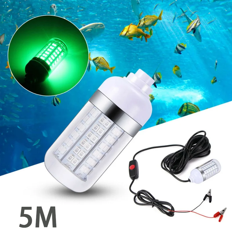 

IP68 Fishing Light 108 2835SMD LED Underwater Fishing Light 12V Lures Finder Lamp Attracts Prawns Squid Krill Green Light New