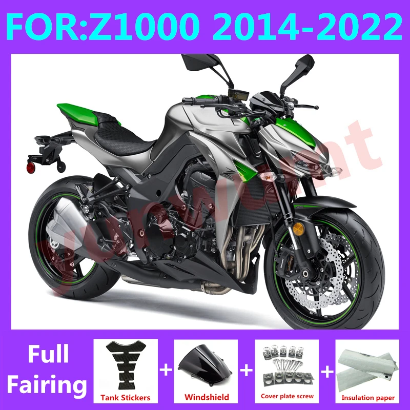 

New ABS Motorcycle Fairings Kit fit For Z1000 Z ER ZR 1000 ZR1000 ER1000 2014 2015 2016 2017 2018 - 2022 fairing set green grey