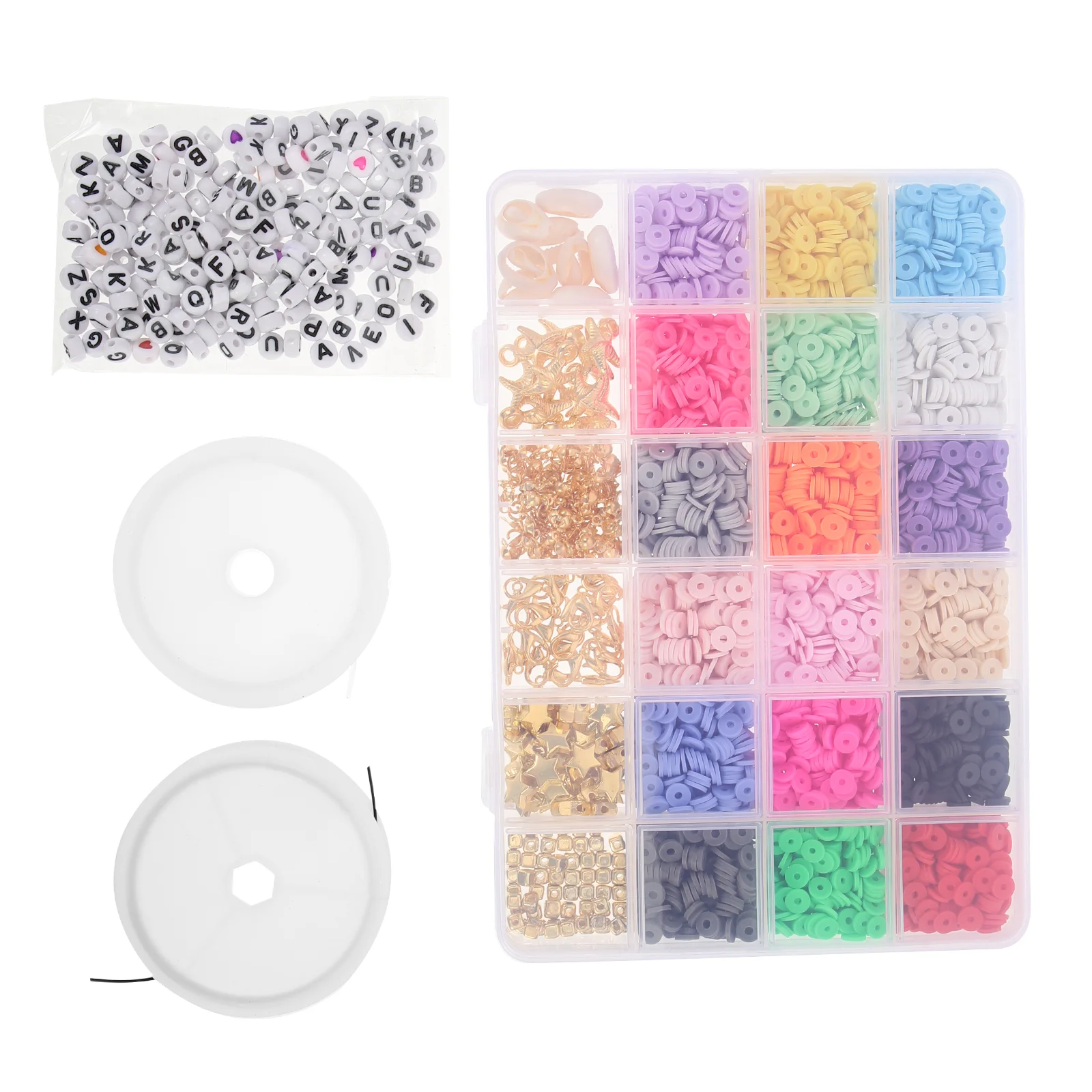 

1 Set Loose Beads Bracelet Necklace DIY Beads Colorful Polymer Clay Beads