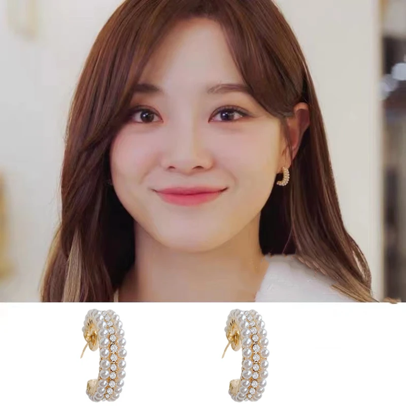Серьги жемчужные Se Jeong для женщин украшение офиса свидания слепых драм и ТВ в