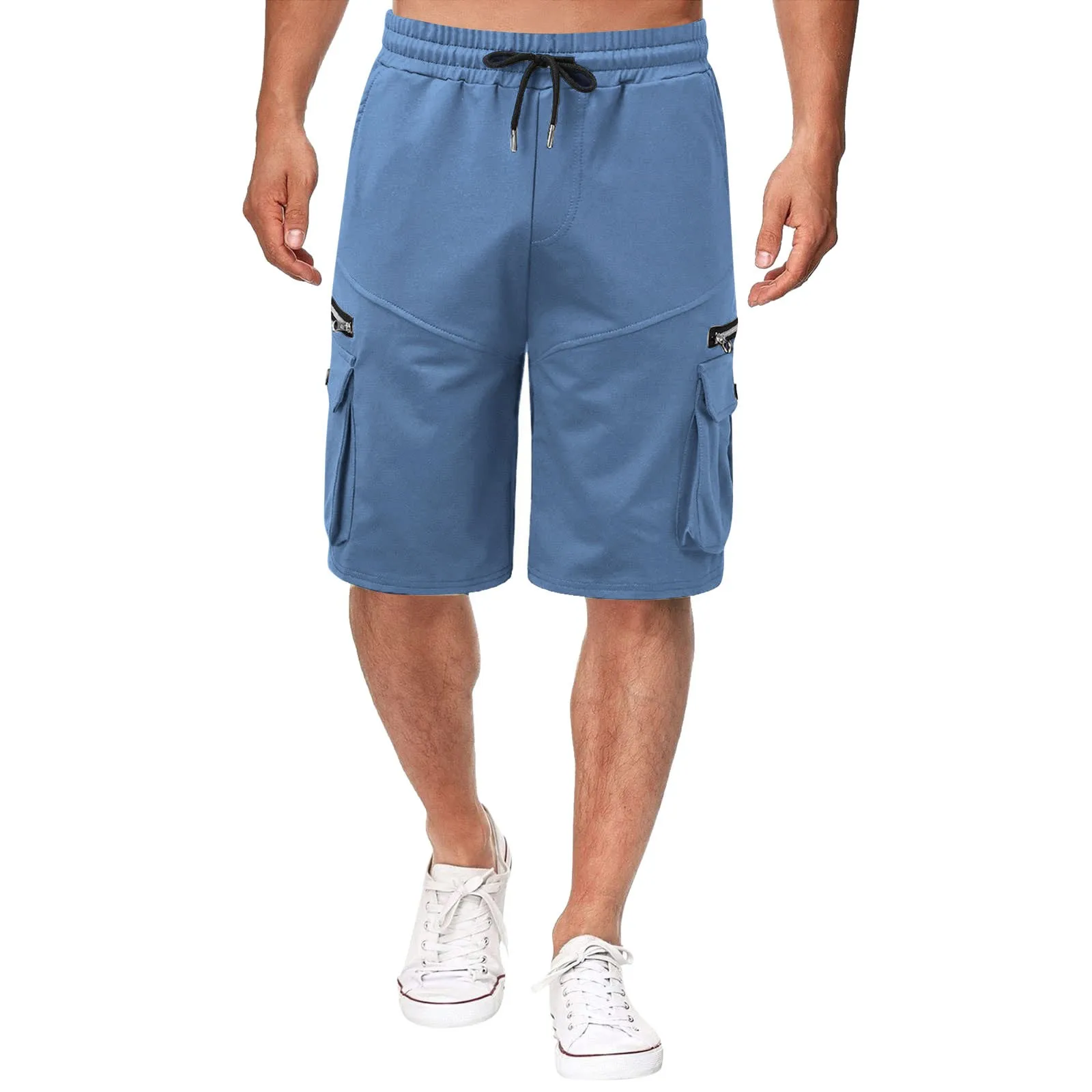 

Mens Summer Shorts Cotton Overalls Loose Large Size Five Point Pants Multi Pocket Pantalones Cortos Comfortable Beachwear 2023