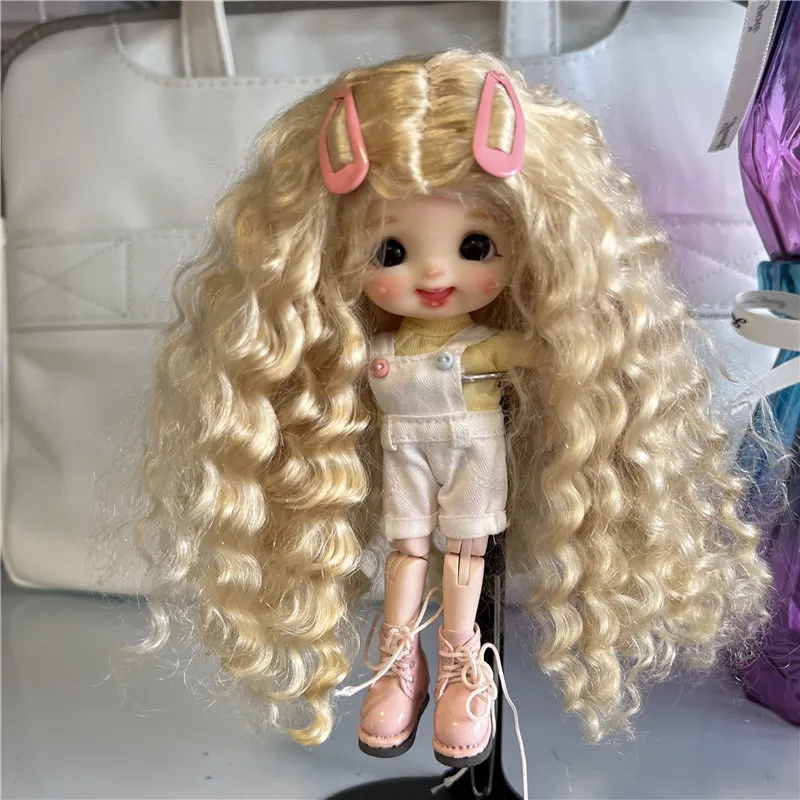 S Mohair Ob11 Dolls Hair Wigs Curly 1/8 Bjd Dolls Purely Handmade Mohair Hair Wig